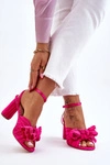 Modne Sandały Z Kokardą Na Obcasie Fuksja Callum