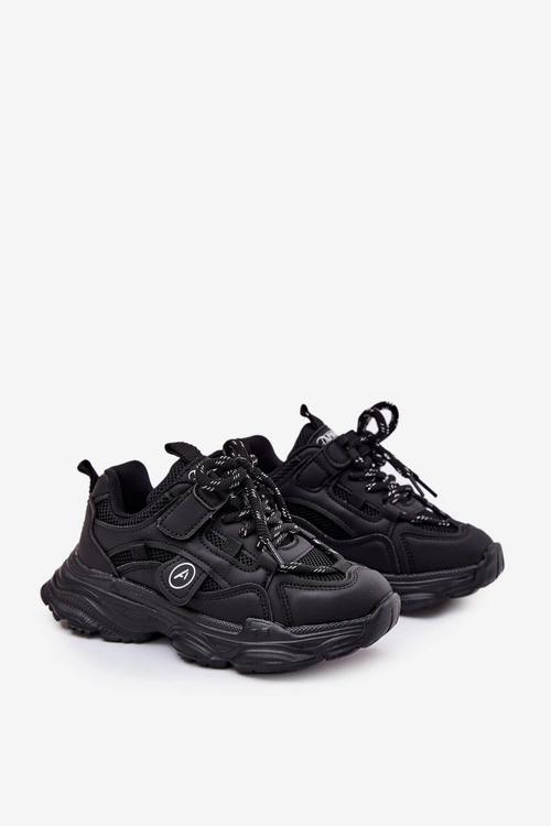 Sneakersy Dziecięce Na Platformie Czarne Hanomess