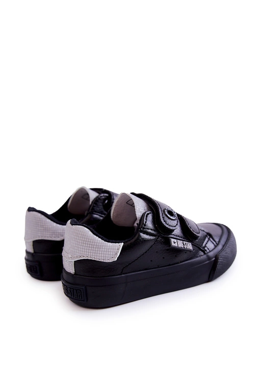 Dziecięce Trampki Na Rzepy Big Star JJ374110 Czarno-Szare