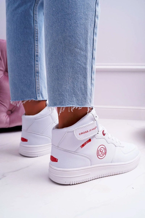 Trampki Damskie Cross Jeans Wysokie Białe EE2R4145C