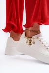 Sneakersy Damskie Na Platformie Z Zawieszkami Białe Tivissa 