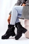 Botki Z Nerką Pikowane Czarne Maureen