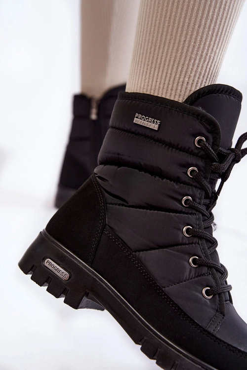 Damskie Ocieplane Śniegowce Progress PROGJ-21-14 Czarne