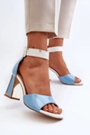 Lakierowane Sandały Na Słupku Niebieskie Adrianu