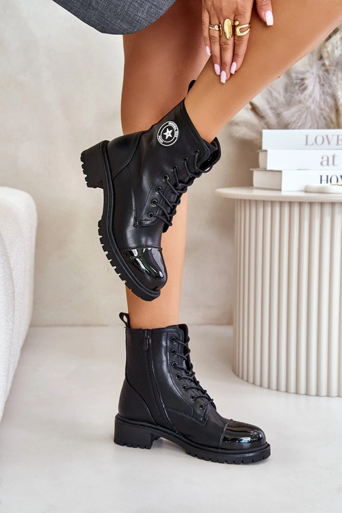 Botki Workery Na Zamek Ocieplane Czarne Soratta