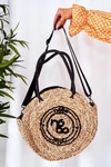 Pleciona Okrągła Torebka NOBO XK0280 Beżowa