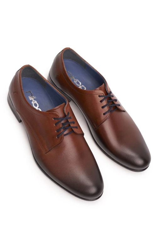 Półbuty Męskie Casual Skórzane Nikopol Brązowe 1738