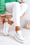 Sportowe Buty Na Platformie Biało-Zielone Louisa