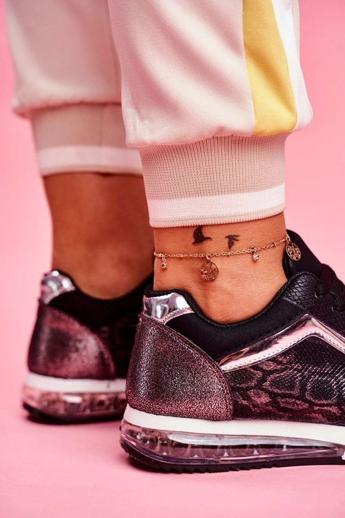 Sportowe Damskie Buty Sneakersy Czarne Helly