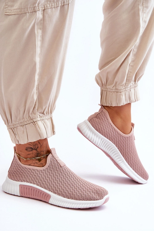 Klasyczne Wsuwane Buty Sportowe Jasnoróżowe Frankie