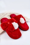 Damskie Papcie Z Pomponami I Futerkiem Czerwone Sahira