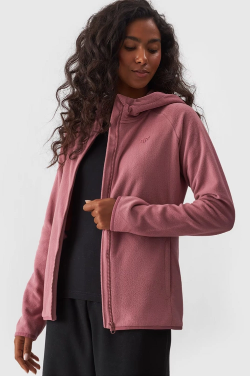 Polar Z Kapturem Regular Damski 4F 4FWMM00TFLEF291-53S Różowy