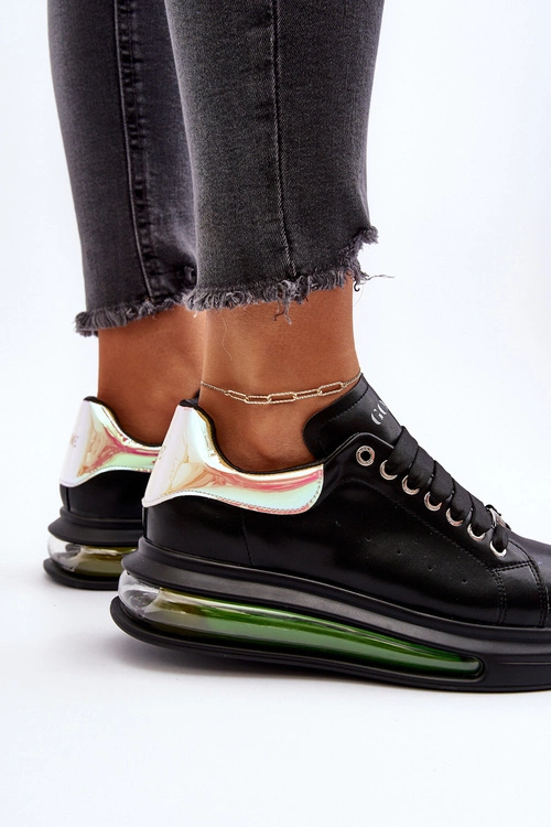 Sneakersy Damskie Skórzane GOE NN2N4030 Czarne