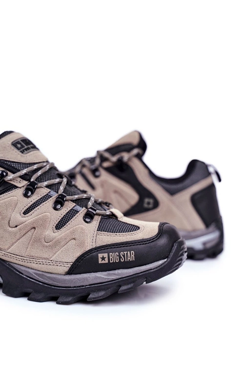 Trekkingowe Męskie Buty Big Star Outdoor Szare GG174281