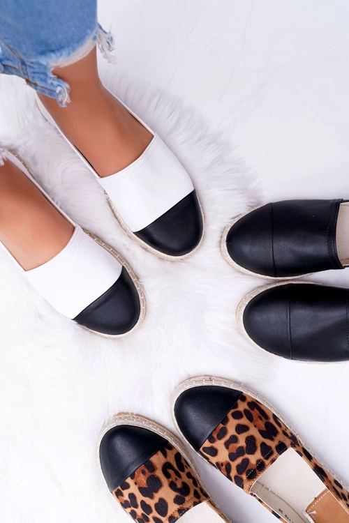 Białe Damskie Espadryle Flaty