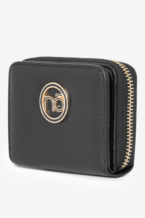 Damski Portfel Ze Skóry Naturalnej Mały Nobo NPUR-LR0021-C020 Czarny