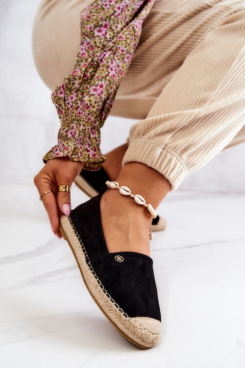 Damskie Zamszowe Espadryle Czarne Joaquin