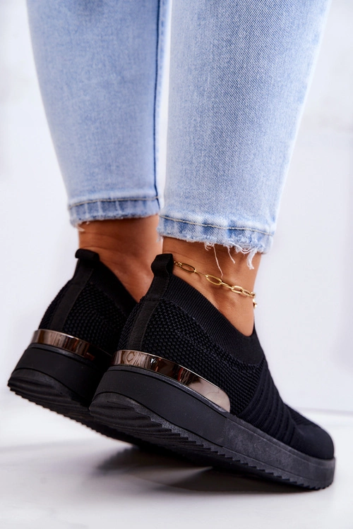 Sportowe Buty Materiałowe Czarne Lorento