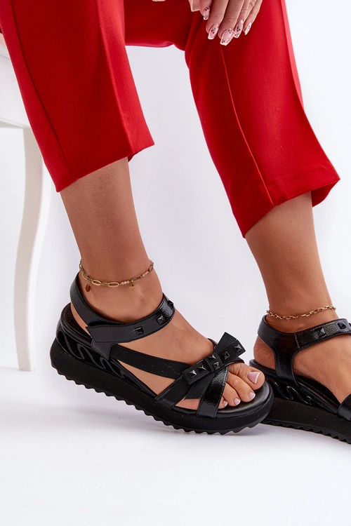 Sandały Damskie Z Kokardką D&A CR956 Czarne