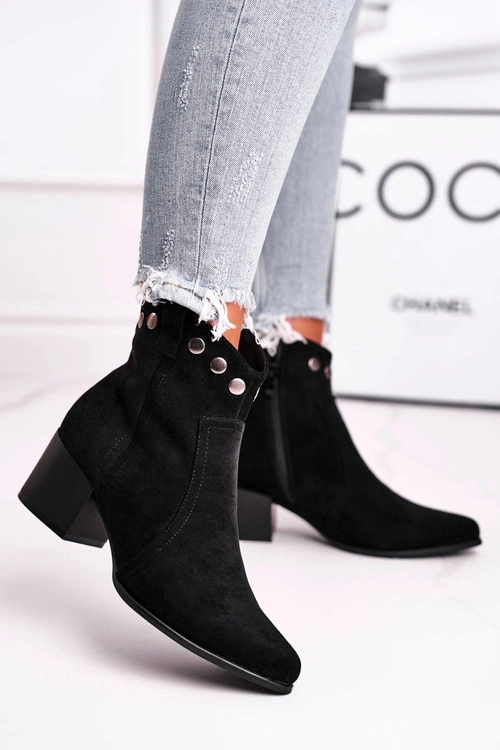 Botki Damskie Na Obcasie Sergio Leone Czarne BT617