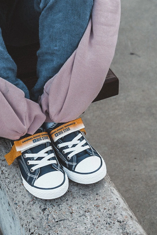 Dziecięce Niskie Trampki BIG STAR JJ374072 Granatowe