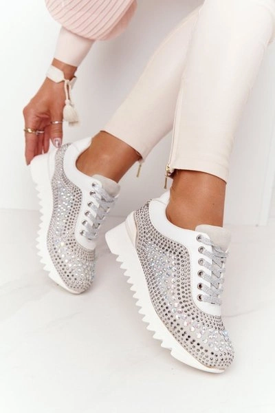 Sneakersy Na Koturnie Z Cekinami Lu Boo Szare
