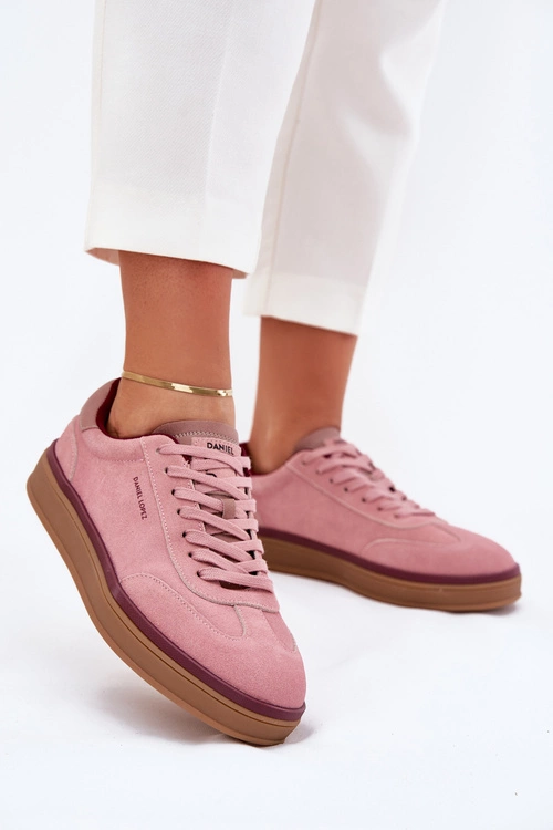 Zamszowe Damskie Sneakersy Daniel Lopez Just Dare SS2D4010 Różowe