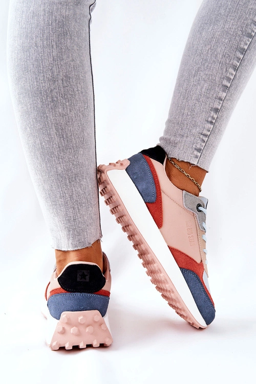 Buty Sportowe Memory Foam Big Star II274401 Beżowo-Niebieskie