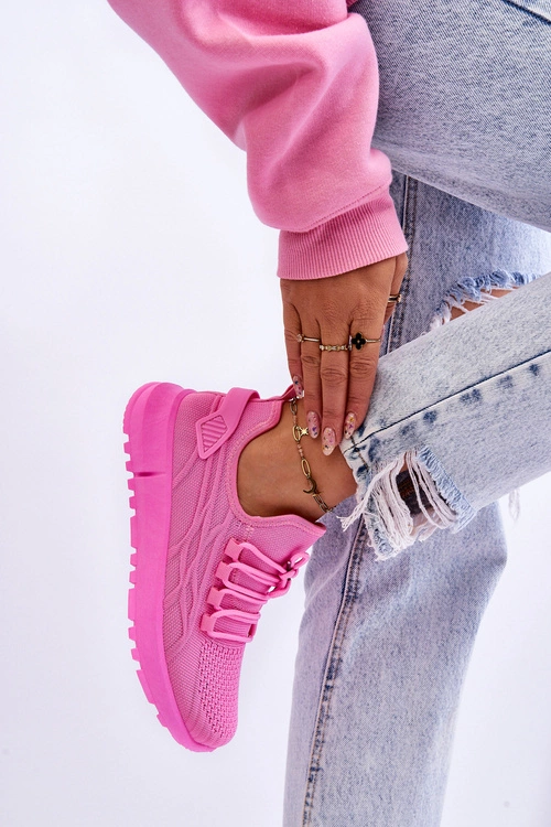 Damskie Wsuwane Buty Sportowe Sneakersy Różowe Rosett