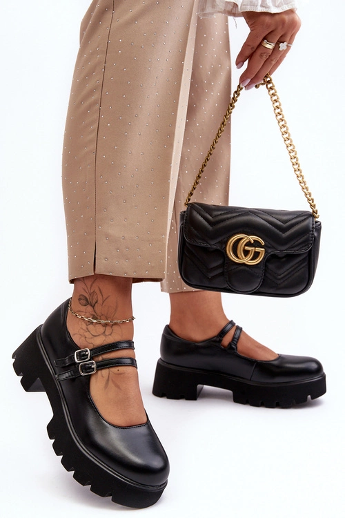 Damskie Półbuty Na Niskim Obcasie Czarne Saviwa