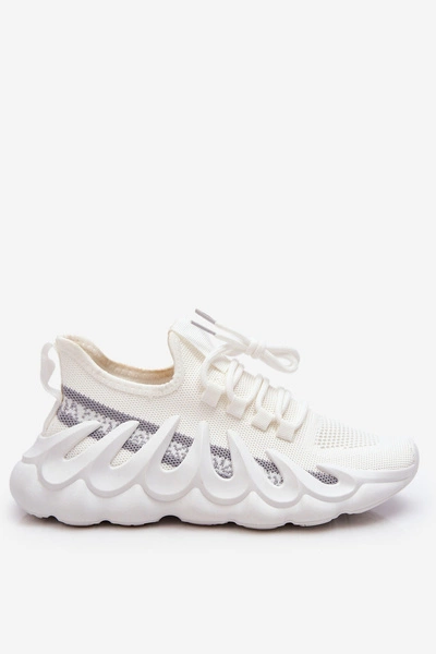 Damskie Modne Skarpetkowe Sneakersy Białe Daxo