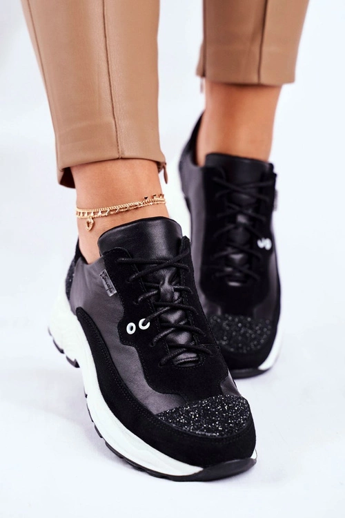 Sportowe Damskie Buty Sneakersy Maciejka Skórzane 04845-01