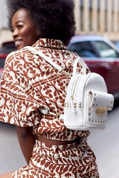 Damski Skórzany Plecak NOBO K4110 Biały