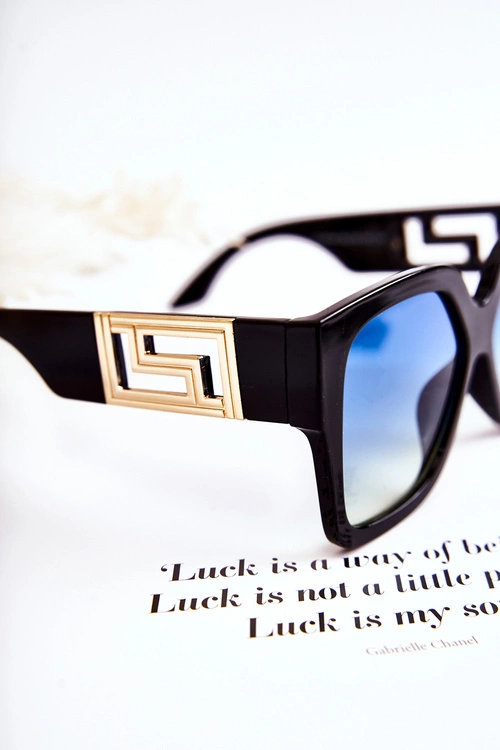 Damskie Modne Okulary Przeciwsłoneczne V120045 Czarno-Niebieskie