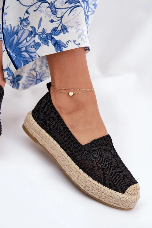 Espadryle Damskie Na Platformie Vinceza 17392 Czarne