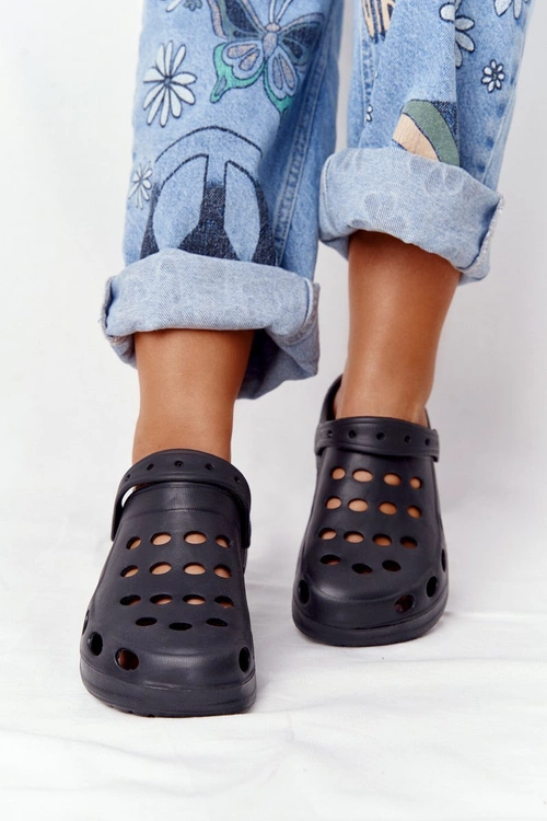 Damskie Klapki Sandały Lekkie Czarne Piankowe EVA