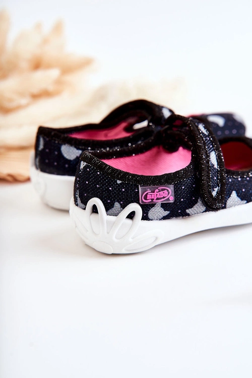 Dziecięce Papcie Baleriny Befado Z Kokardą 114X481 Granatowe