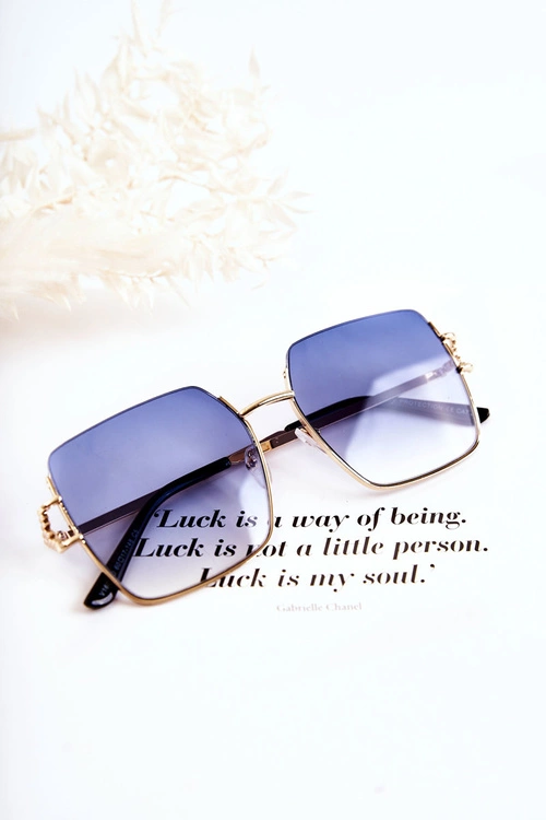 Duże Okulary Przeciwsłoneczne V160020 Niebiesko-Złote