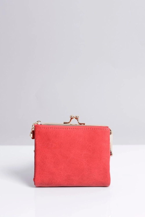 Mała Damska Czerwona Portmonetka