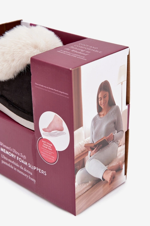 Kapcie Damskie Z Futerkiem Czarne Zanelia