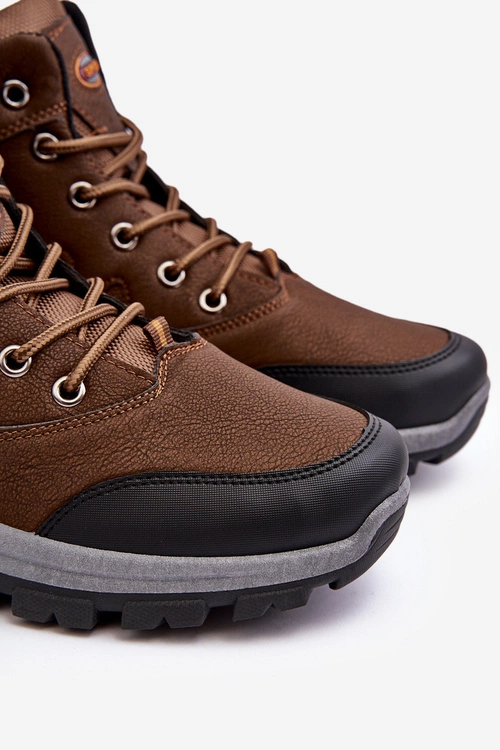 Męskie Klasyczne Buty Trekkingowe Brązowe Gometti