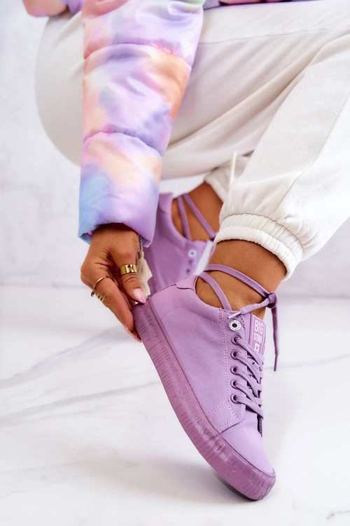 Damskie Niskie Trampki Big Star JJ274416 Fioletowe