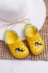 Dziecięce Klapki Domowe Żółte Kroksy z Delfinem