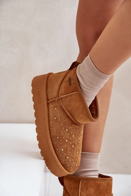 Śniegowce Ze Zdobieniem Na Platformie Big Star OO274A104 Camel