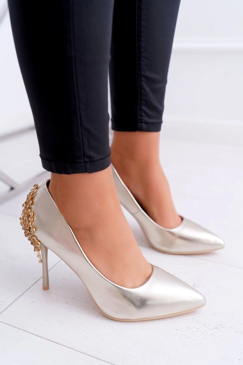 Szpilki Damskie Złote z ozdobą Larento