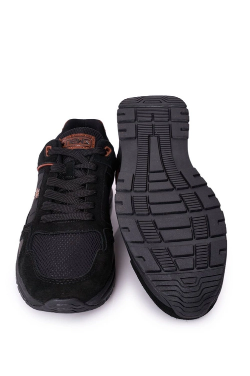 Męskie Sportowe Buty Sneakersy Czarne Fabian