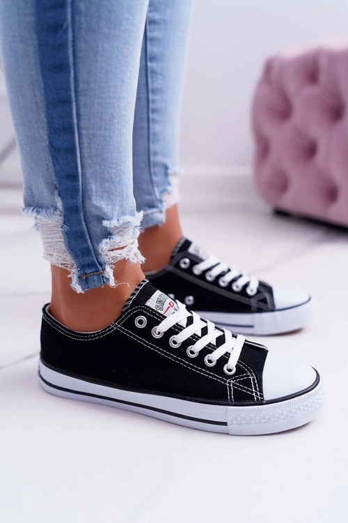 Trampki Damskie Niskie Smith's Czarno Białe