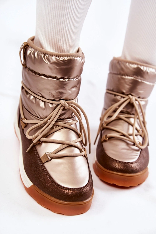 Damskie Śniegowce Memory Foam Big Star KK274276 Złoto-Brązowe