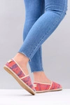Lu Boo | Damskie Wsuwane Lniane Espadryle Aztec Koral Bimbi