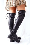Damskie Skórzane Wsuwane Kozaki Lewski Czarne 3064